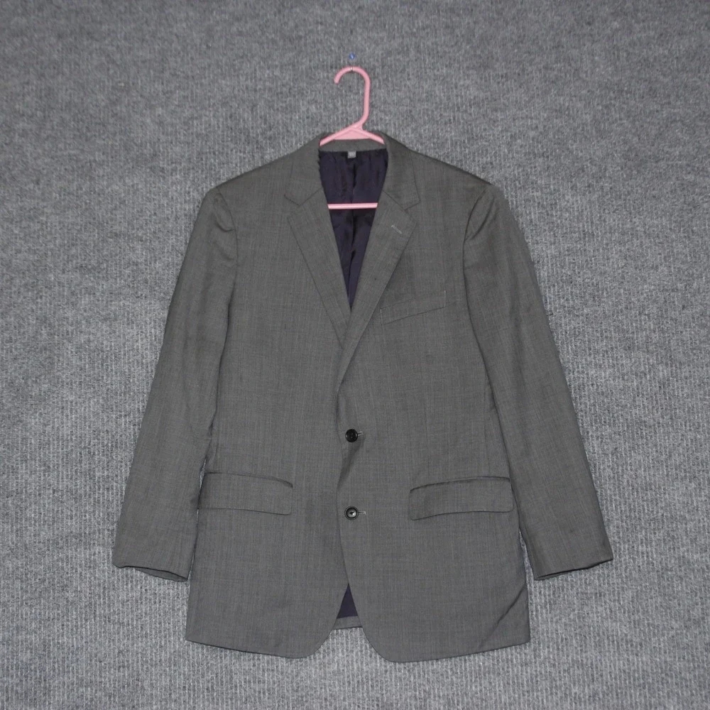 BONOBOS Mens Slim Fit Wool Blazer Gray 40R Jacket Suit Separate Italian Fashion